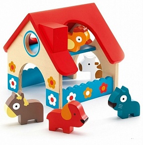 Деревянная ферма - 5 животных (Djeco, 06388k)